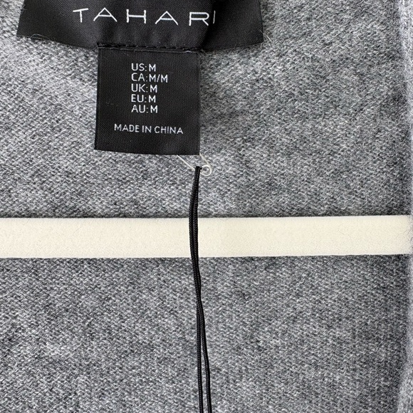 Tahari 100% Cashmere Belted Long Cardigan / Sweater Coat – Grey – M - Picture 3 of 6